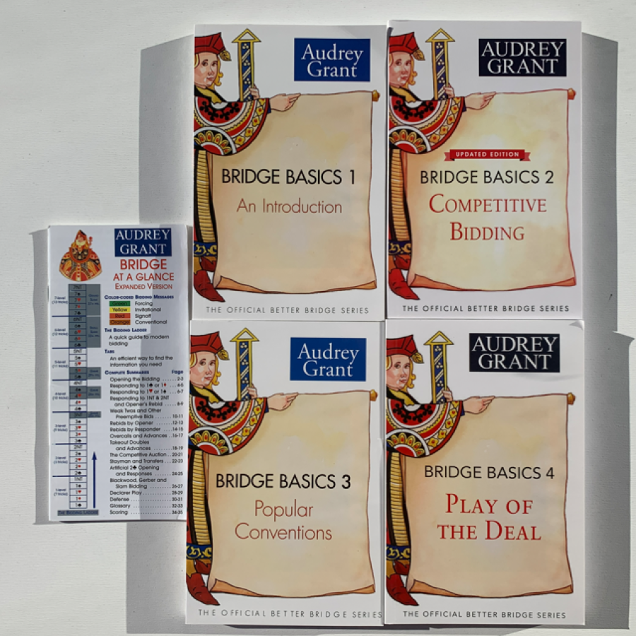Audrey Grant Bridge Basics Bundle: Basics 1, 2, 3, 4 and Bridge At A Glance